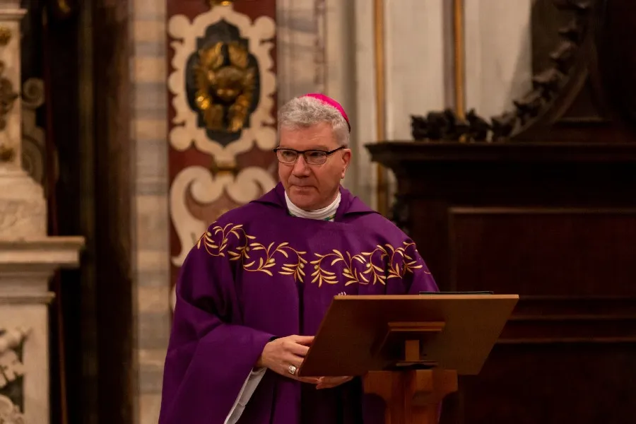 Bishop Jeffrey Monforton of Steubenville, Ohio gives the homily during Mass with members of the USCCB Region VI at the Basilica of St. John Lateran on Dec. 10, 2019, during their ad Limina Apostolorum visit.?w=200&h=150